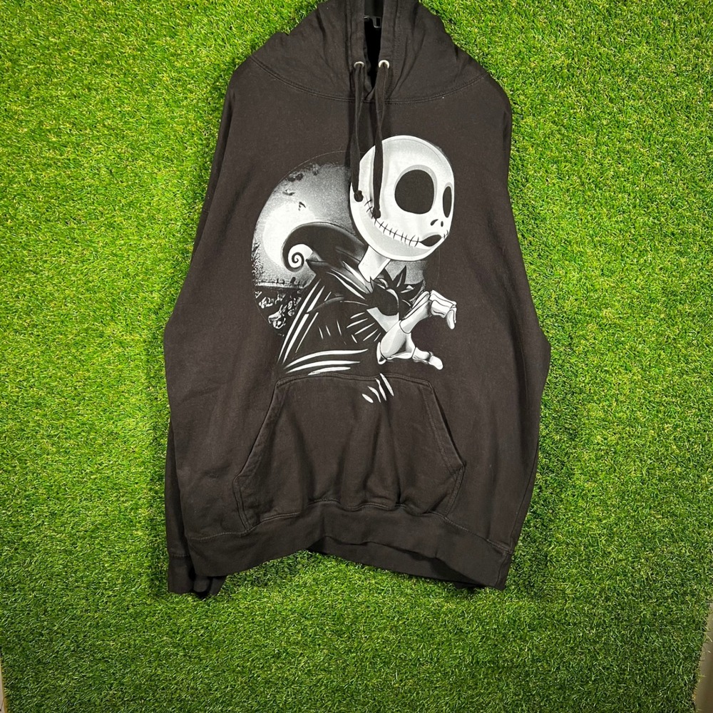Disney Nightmare Before Christmas Jack Skellington Graphic Hoodie Black Large